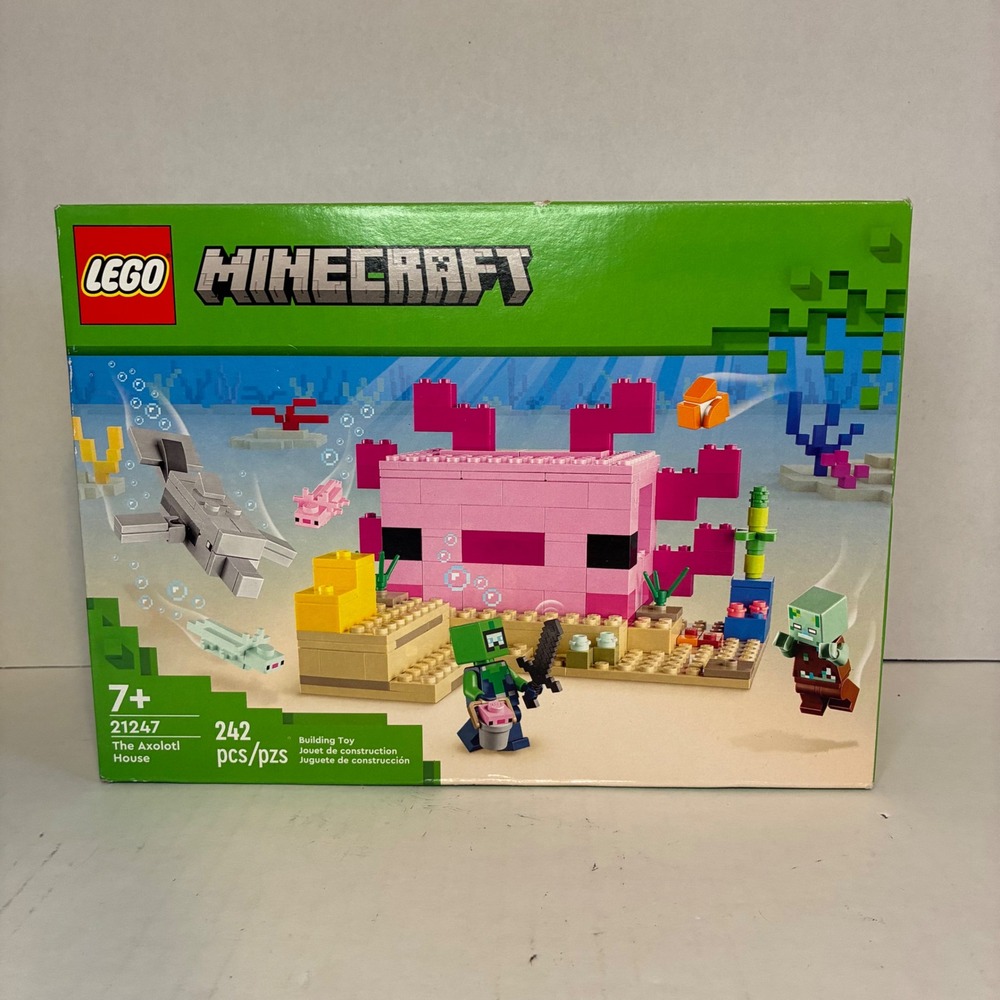 Lego Minecraft Axolotl House 21247 Building Toy Set 242 Pcs New Sealed Retired